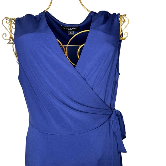 Truth & Fable Women’s Jersey Layer Wrap Dress Women’s Size 2XL PLUS - Navy Blue - Picture 7 of 14